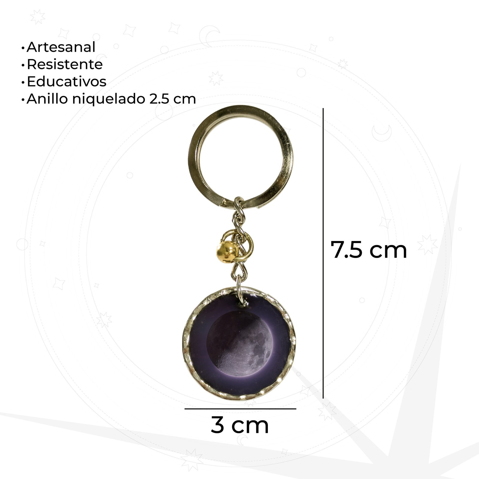llavero resina quarter moon 2